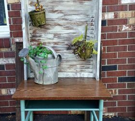 upcycled potting station art desk, crafts, gardening, painted furniture, repurposing upcycling