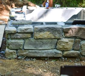 diy stone firepit, concrete masonry, outdoor living