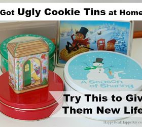 turn those ugly cookie tins into an adorable re usable gift box , crafts, painting