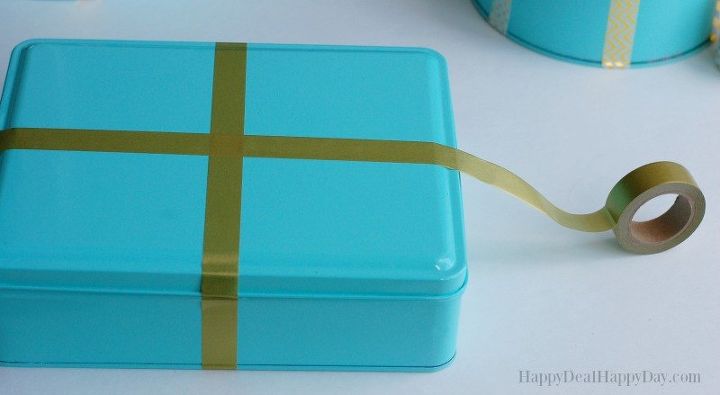 turn those ugly cookie tins into an adorable re usable gift box , crafts, painting