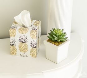 easy mod podge tissue box cover, crafts, decoupage