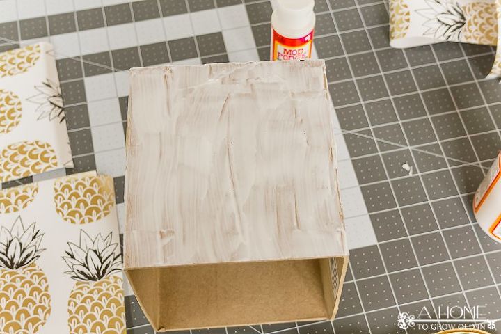 easy mod podge tissue box cover, crafts, decoupage