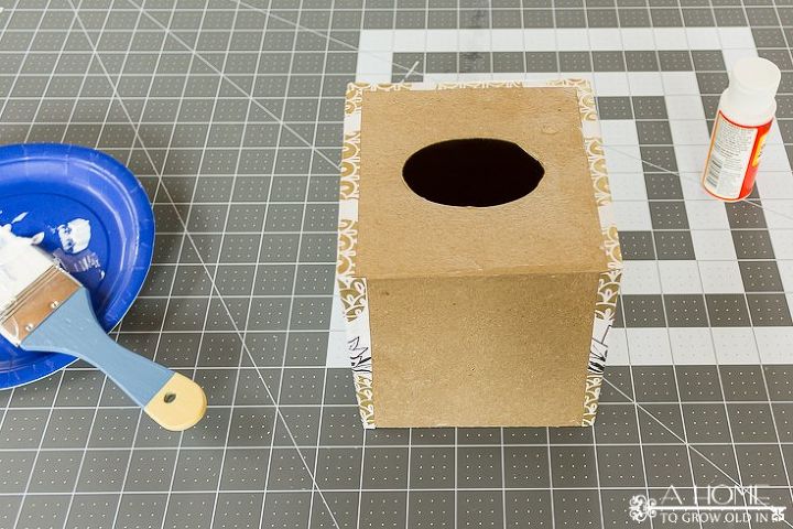 caixa de lenos fcil com mod podge
