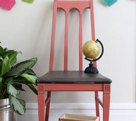 Coral and Leather Chair Makeover