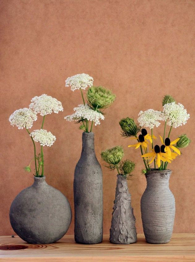 DIY cement vases