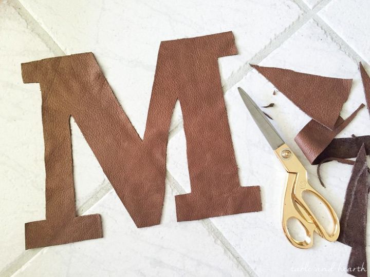 easy distressed leather nailhead monogram, crafts, how to, wall decor