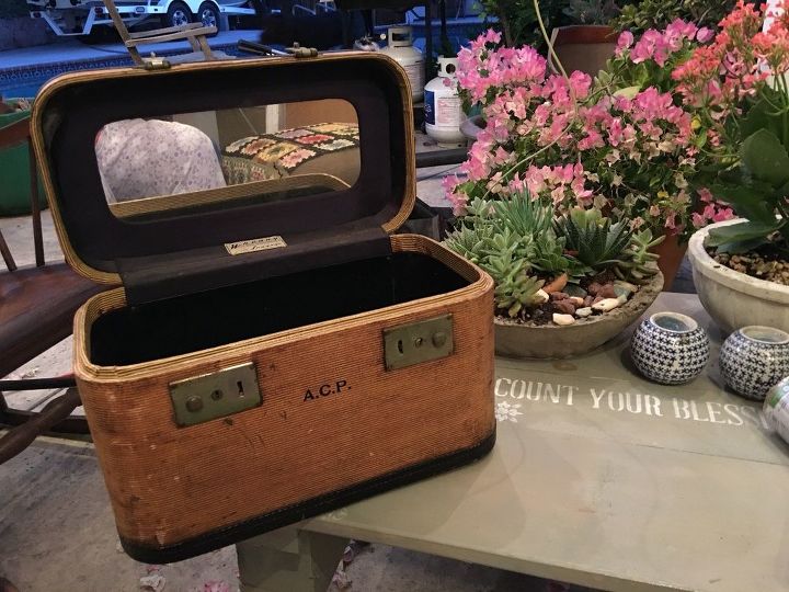 q what can i do with my grandmas old travel case , repurpose unique pieces, repurposing upcycling
