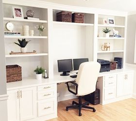 built in desk reveal, home decor, home improvement, home office, how to, living room ideas, painted furniture, woodworking projects