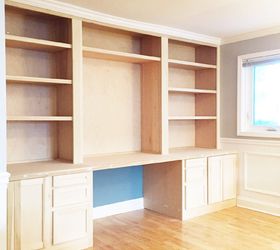 built in desk reveal, home decor, home improvement, home office, how to, living room ideas, painted furniture, woodworking projects