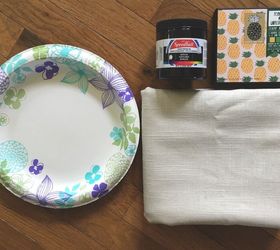 stamped tablecloth, crafts