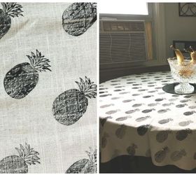 stamped tablecloth, crafts