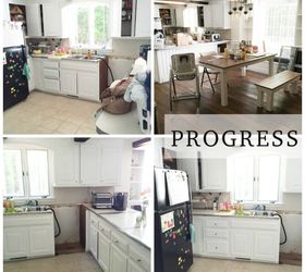 rustic farmhouse kitchen makeover, kitchen backsplash, kitchen cabinets, kitchen design, paint colors, painting cabinets