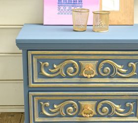 gold and grey nightstand, painted furniture