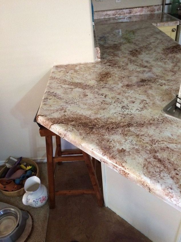 My Faux Granite Counter Top And A New Use For Fabric Softener