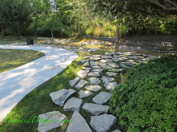 diy stacked stone garden wall, concrete masonry, landscape, outdoor living
