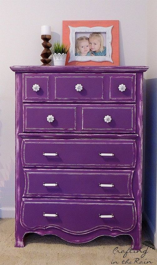 country chic purple dresser, bedroom ideas, painted furniture