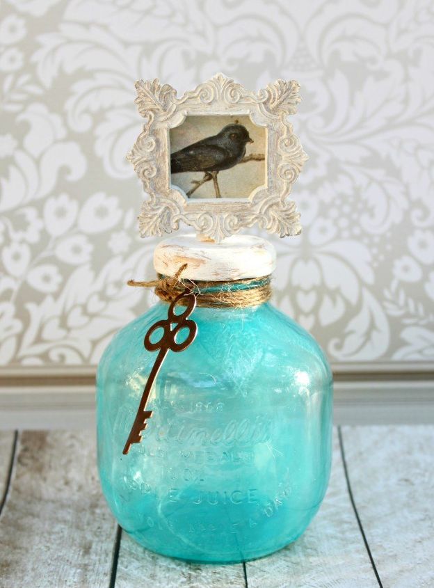 recycled tinted bottle decor, home decor