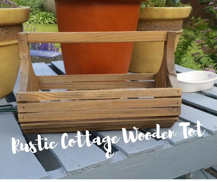 rustic cottage wooden tote, crafts