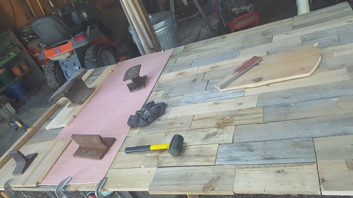 kitchen table made from recalimed pallet wood, pallet, repurposing upcycling, woodworking projects