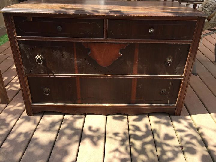 vintage dresser was missing legs, painted furniture