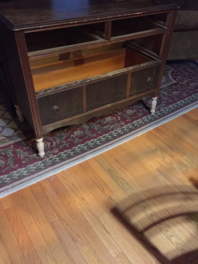 vintage dresser was missing legs, painted furniture