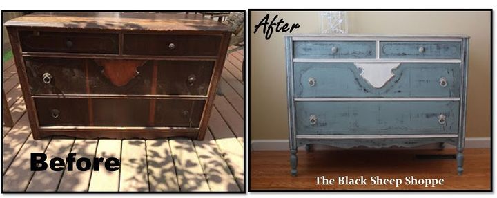 vintage dresser was missing legs, painted furniture