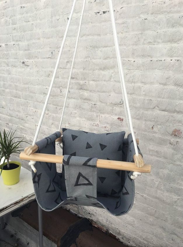 hand sewn baby swing, outdoor furniture, outdoor living, woodworking projects