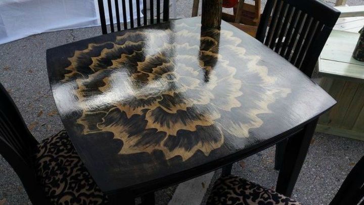 15 magical furniture flips using nothing but unicorn spit stain, Stain a design on your kitchen table