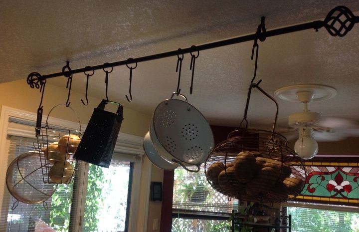 Make a Pot Rack Using a Drapery Rod. | Hometalk