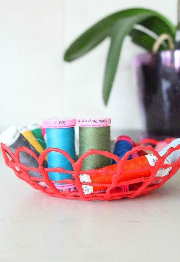 s 11 ways to make expensive looking home decor with a bowl, home decor, Use a hot glue gun to create a scalloped bowl