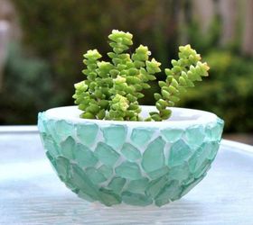 s 11 ways to make expensive looking home decor with a bowl, home decor, Add sea glass for some beachy decor