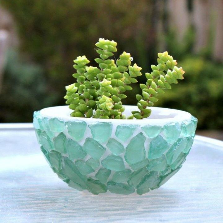 s 11 ways to make expensive looking home decor with a bowl, home decor, Add sea glass for some beachy decor