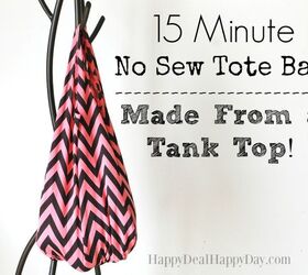 15 minute no sew tote bag made from a tank top , crafts, how to, repurposing upcycling