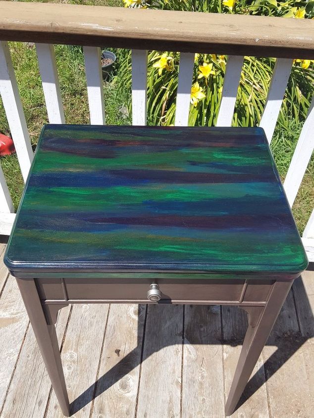 giving a tired old sewing stand new life , painted furniture