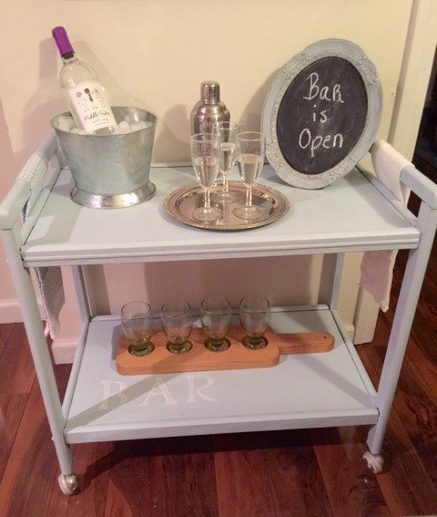 Diy Rolling Bar Cart Hometalk Diy Rolling Bar Cart Painted Furniture