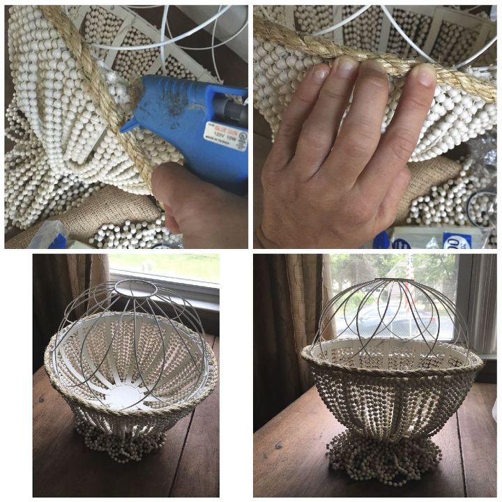 Connect 2 Wire Planters To Make This Gorgeous Idea For Your Kitchen Planter And Mardi Gras Bead Chandelier How To Lighting