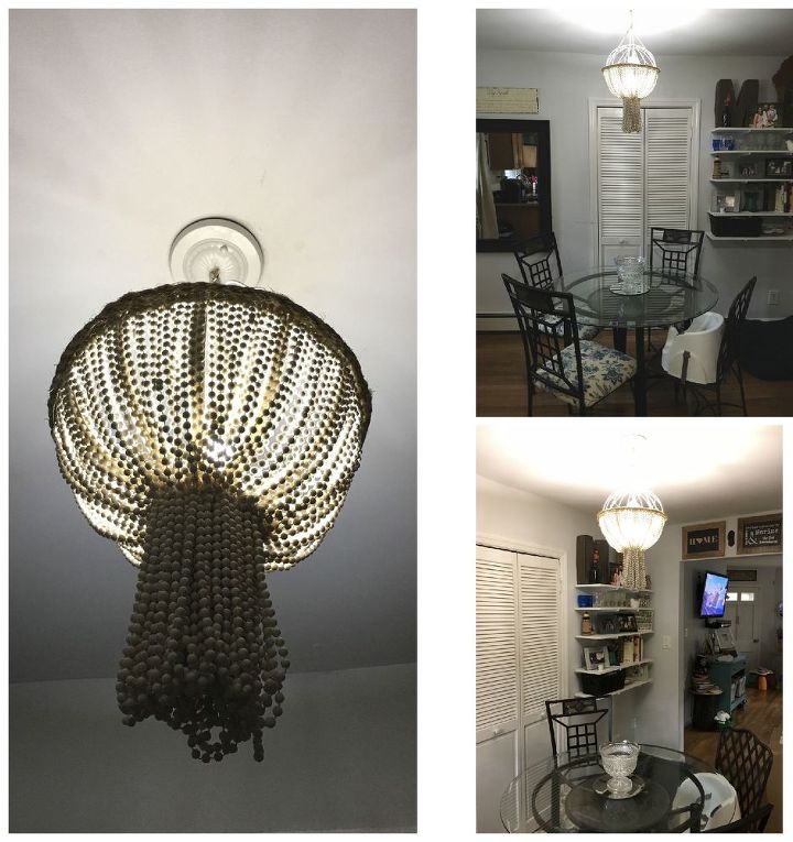 Connect 2 Wire Planters To Make This Gorgeous Idea For Your Kitchen Planter And Mardi Gras Bead Chandelier How To Lighting