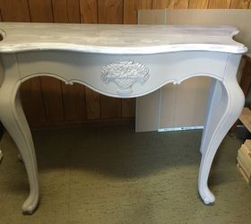 restyled bombay console table, painted furniture, Top primed and painted with Behr Heavy Cream