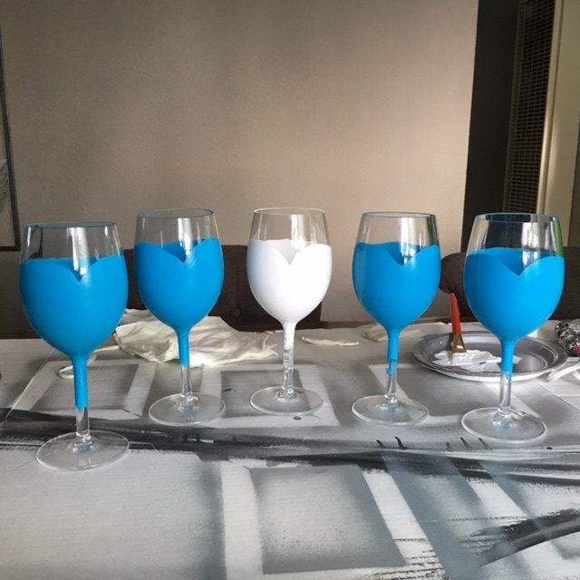 bridal party favors , crafts, Painted glasses