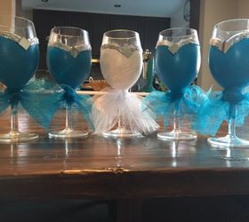 bridal party favors , crafts, Finished glasses