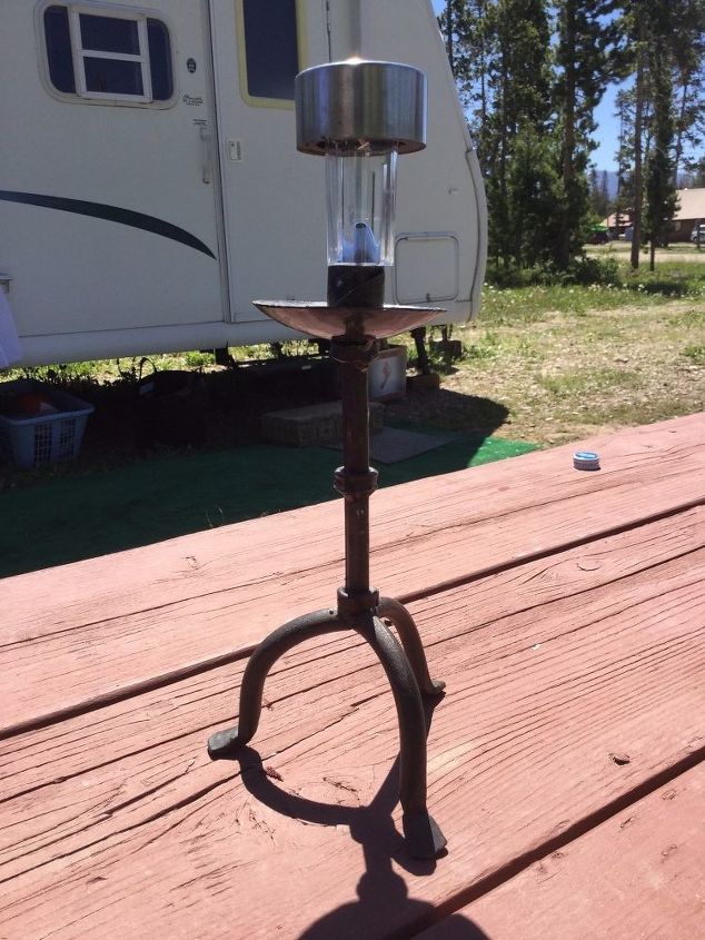 candle holder to traveling solar holder, go green, how to, lighting, outdoor furniture, outdoor living, repurposing upcycling