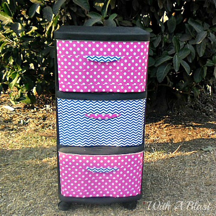 s 10 clever ways to decorate plastic bins, home decor, storage ideas, Update them with duct tape