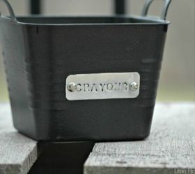 s 10 clever ways to decorate plastic bins, home decor, storage ideas, Add metal stamps to label them with style