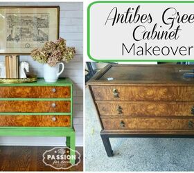 antibes green cabinet makeover, home decor, painted furniture