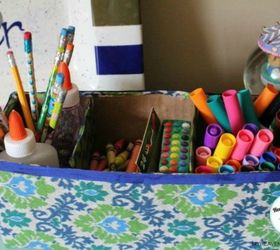 14 free storage ideas using cardboard boxes, Create a desk organizer for pens and pencils