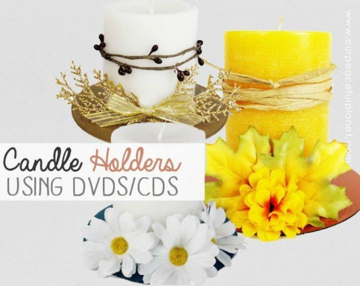 s 15 brilliant things to do with your old cds, repurposing upcycling, Turn them into beautiful candle holders