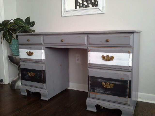 rustic painted desk, home office, painted furniture