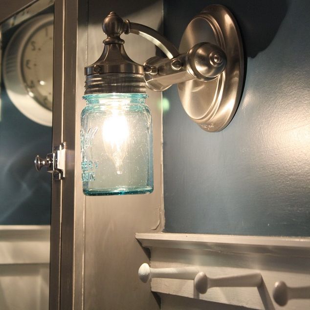 13 homemade wall sconces that double as wall decor, Replace your lamps with mason jars