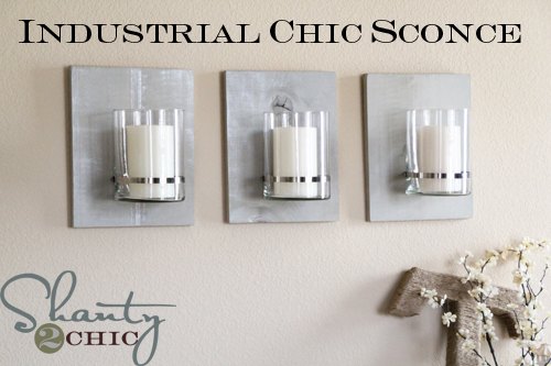 13 homemade wall sconces that double as wall decor, Use vases and stained wood for a chic design