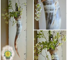 13 homemade wall sconces that double as wall decor, Hang greenery with a longhorn